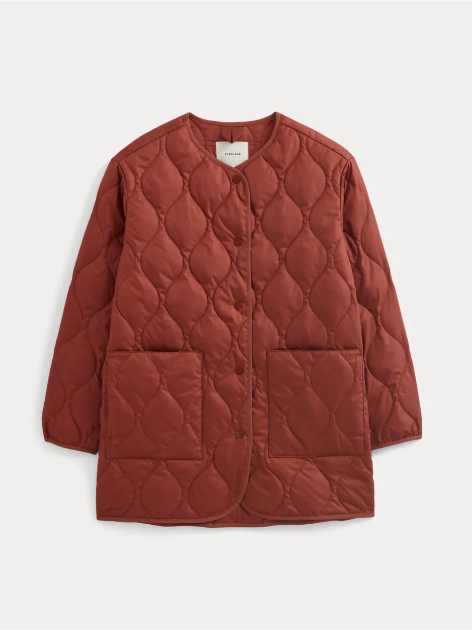 Quilted Longline Jacket Red M